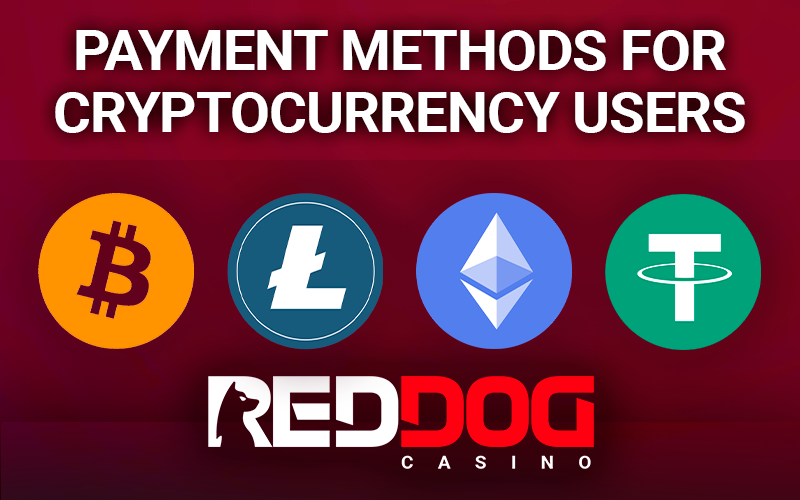Cryptocurrency icons for payment at Red Dog Casino