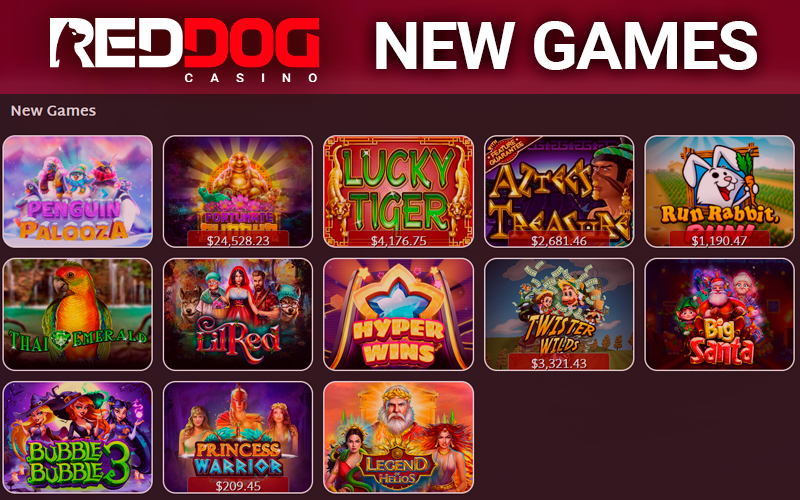 Icons of new slots on the site Red Dog
