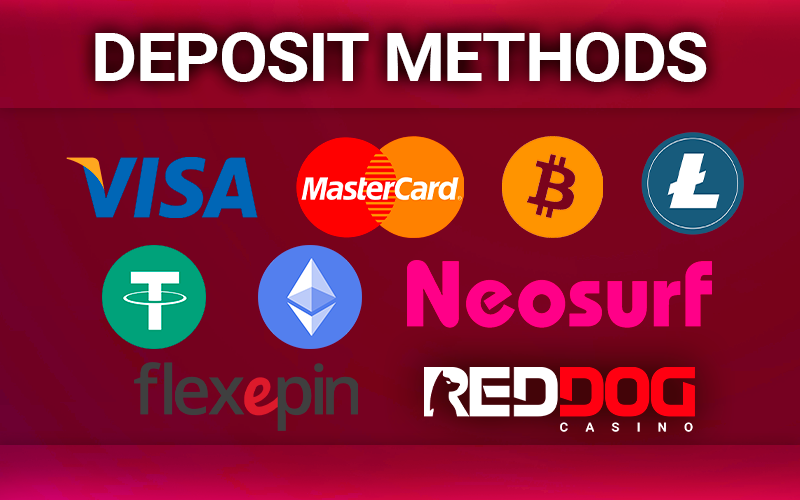Icons of payment systems for account replenishment at Red Dog Casino