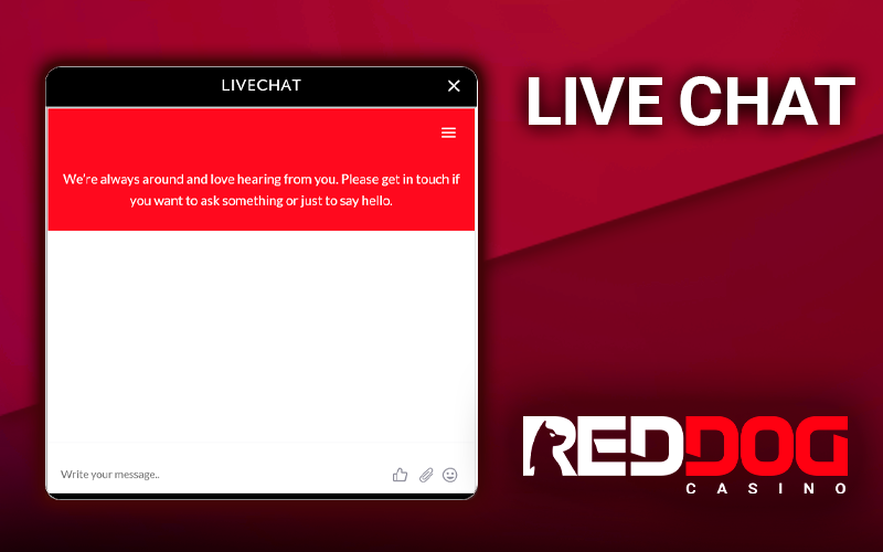 Form for communicating with Red Dog Casino support