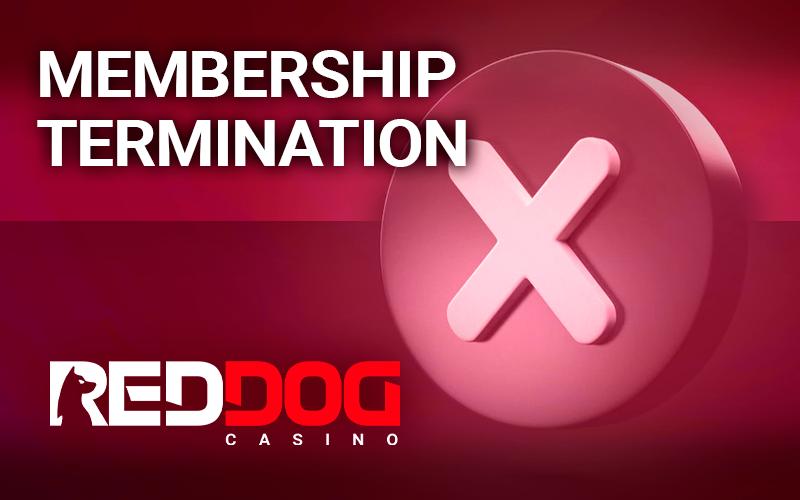 Cancellation icon and Red Dog Casino logo