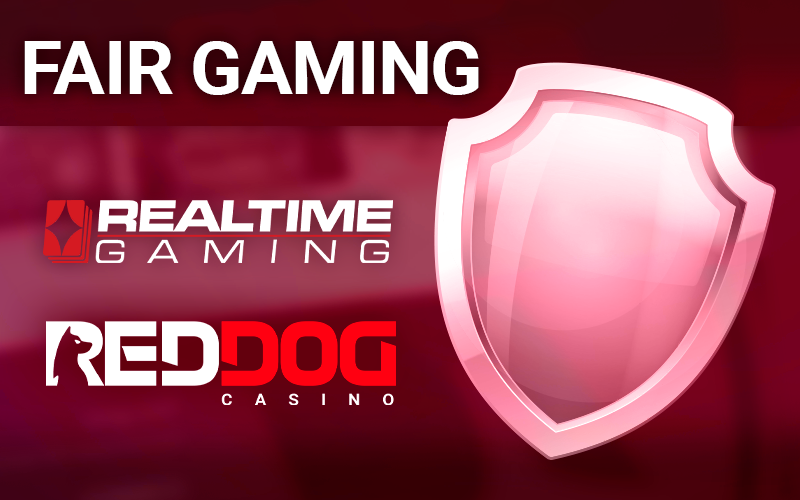 Shield icon and RealTime Gaming logo with RedDog