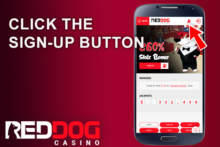 mobile phone, red dog casino website, red arrow