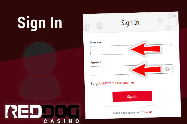 login form at Red Dog site