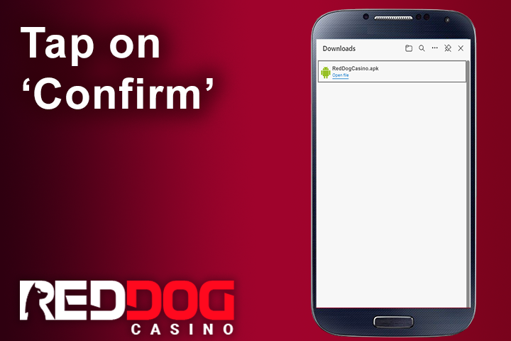 Red Dog Casino app download from the about us page on mobile cell phone